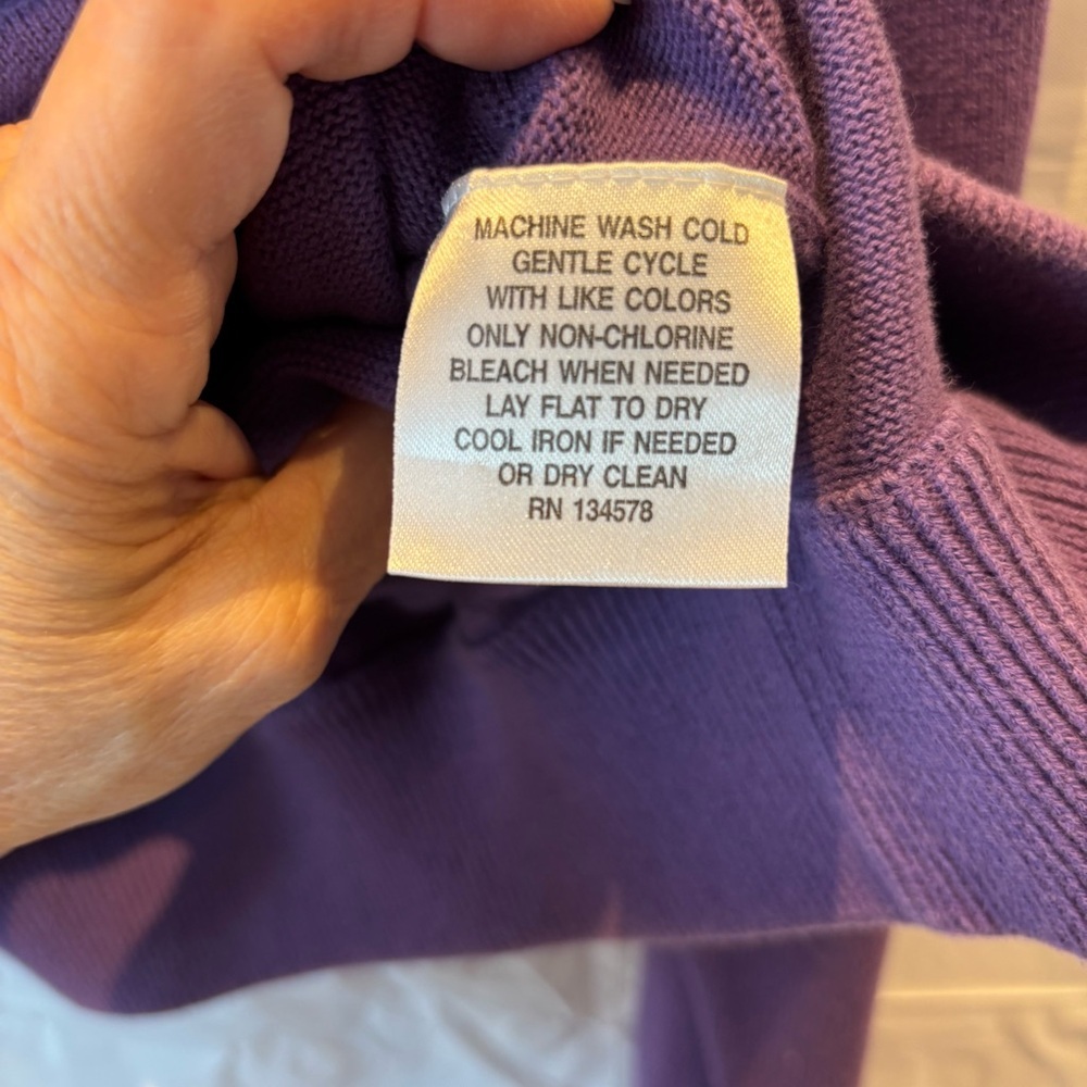 Vineyard Vines sweater Saltwater 1/4 zip purple SZ L. NWOT - Picture 6 of 9